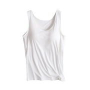 Timegard Plus Size Tank Tops for Women Built in Bra Comfy Sleepwear Sleeveless Workout Yoga Undershirt
